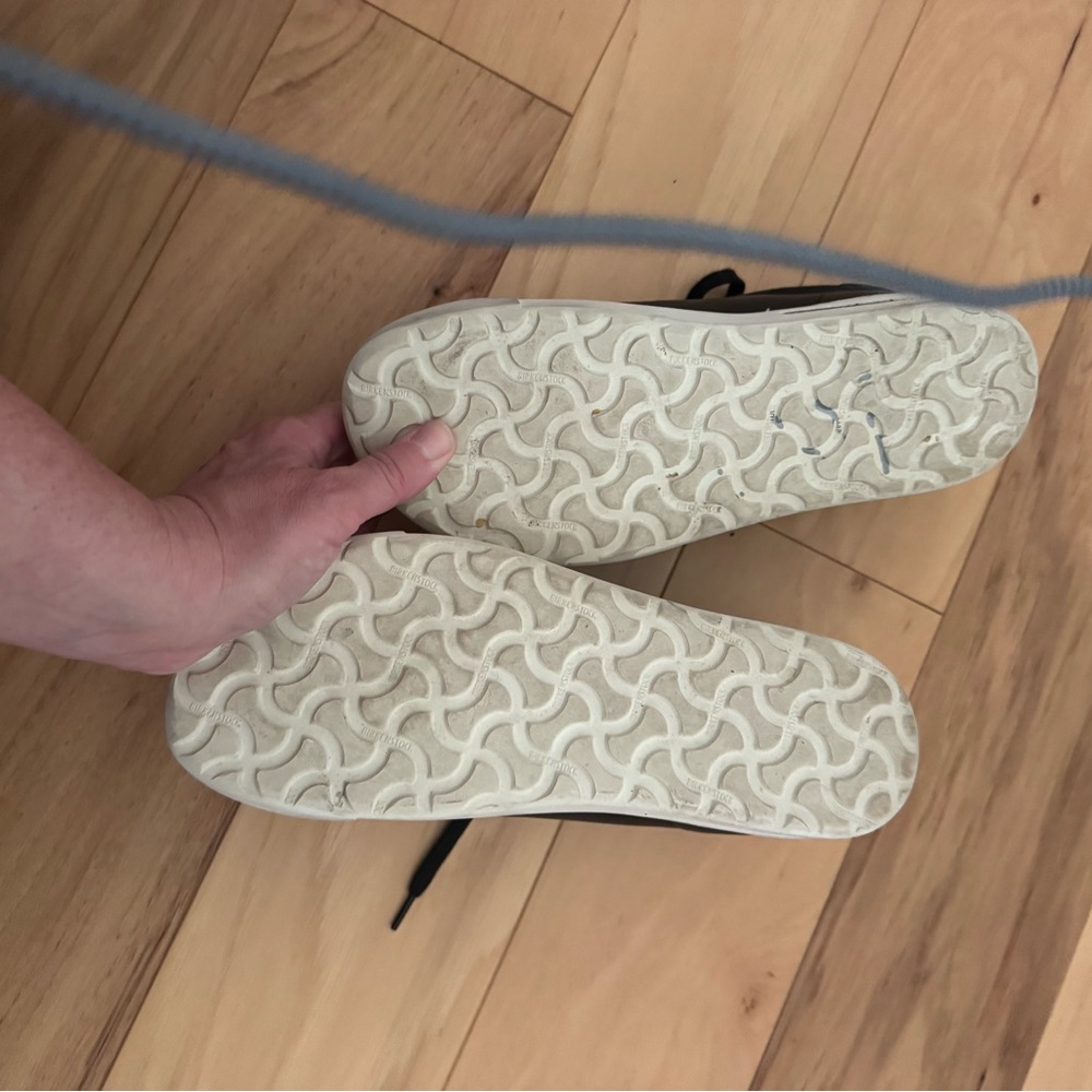 Birkenstock bend low Black Leather Low-Top Sneakers with Off-White Sole cork. - Picture 3 of 6
